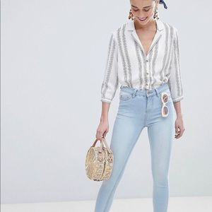 ASOS striped PJ style shirt